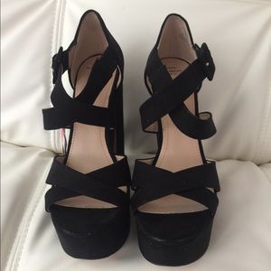 Zara black open-toe heels. NWT. US 7.5  EU 38